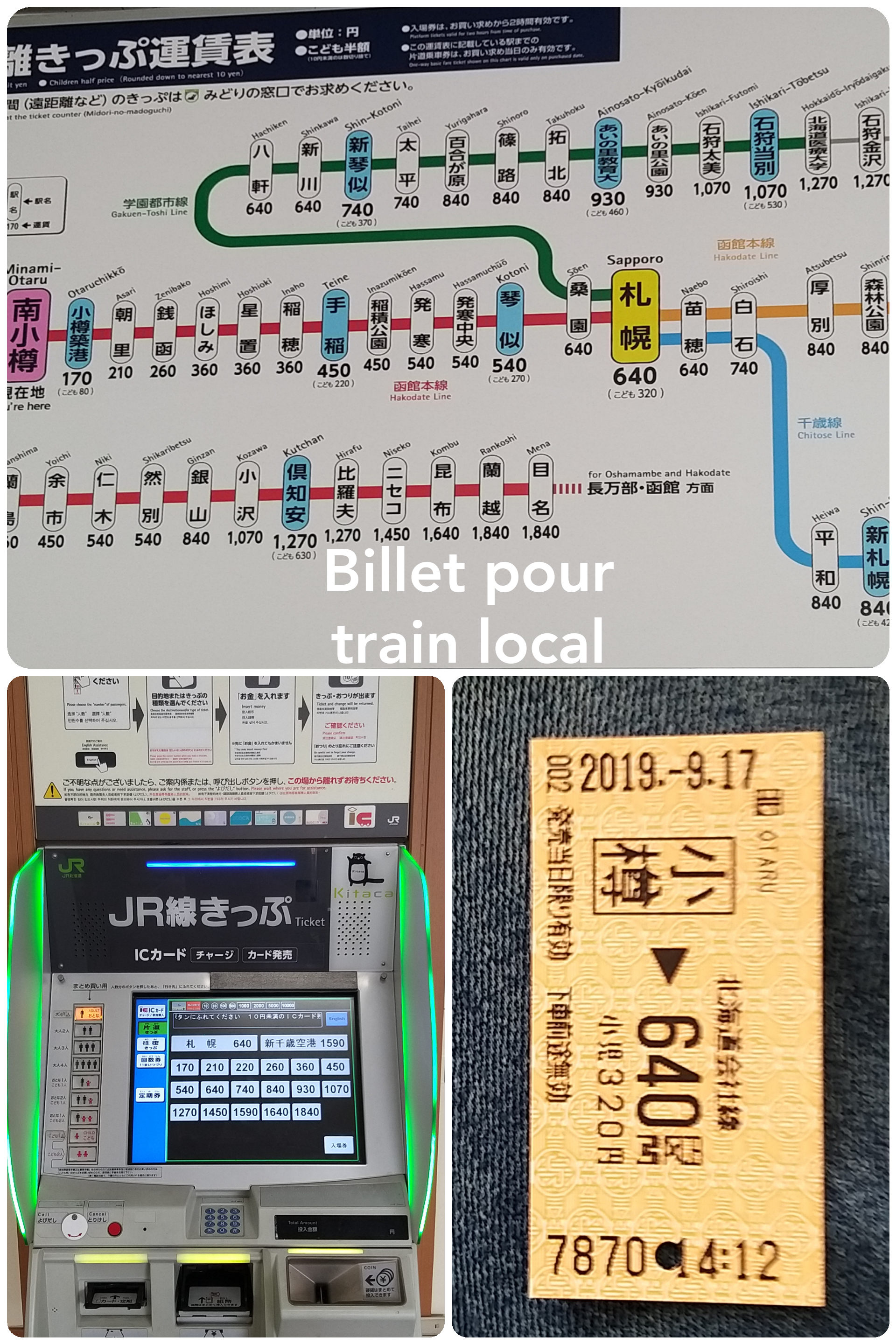Japon – billet de train local
